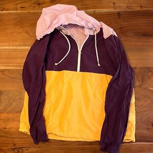 Yellow and Purple Old Navy Hoodie Windbreaker Pullover